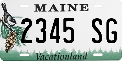 ME license plate 2345SG