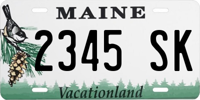 ME license plate 2345SK