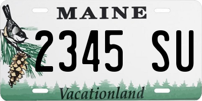 ME license plate 2345SU