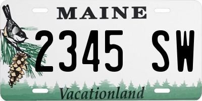 ME license plate 2345SW