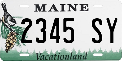 ME license plate 2345SY