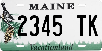 ME license plate 2345TK