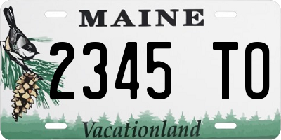 ME license plate 2345TO