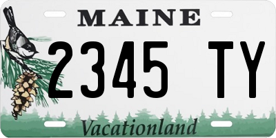ME license plate 2345TY