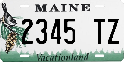 ME license plate 2345TZ