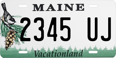 ME license plate 2345UJ