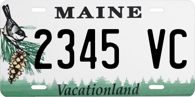 ME license plate 2345VC