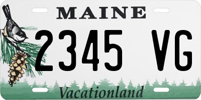 ME license plate 2345VG