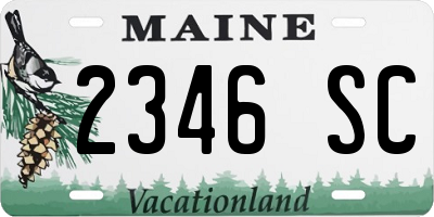 ME license plate 2346SC