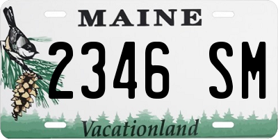ME license plate 2346SM