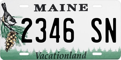 ME license plate 2346SN