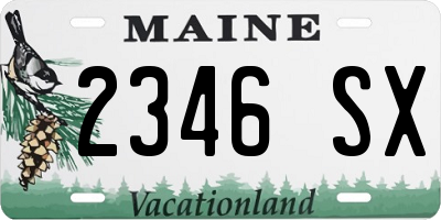 ME license plate 2346SX