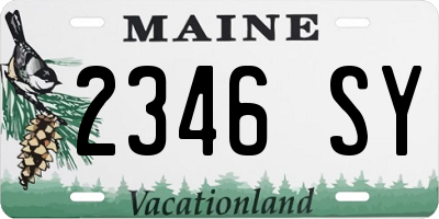 ME license plate 2346SY