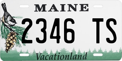 ME license plate 2346TS