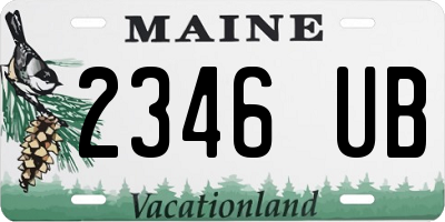 ME license plate 2346UB