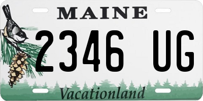 ME license plate 2346UG