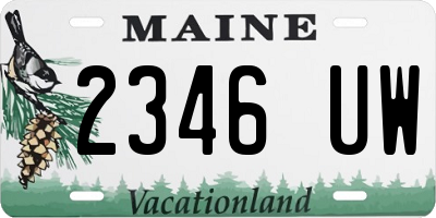 ME license plate 2346UW