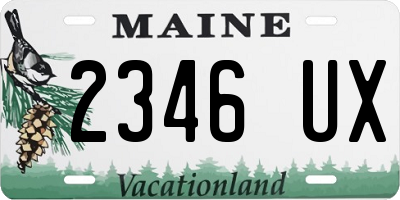 ME license plate 2346UX