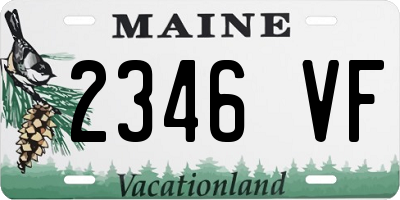 ME license plate 2346VF