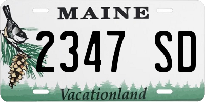 ME license plate 2347SD