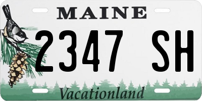 ME license plate 2347SH