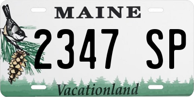 ME license plate 2347SP