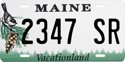 ME license plate 2347SR