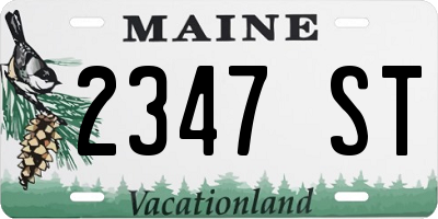 ME license plate 2347ST