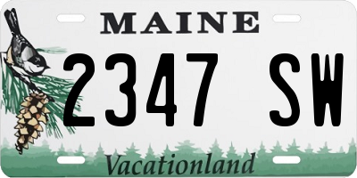 ME license plate 2347SW
