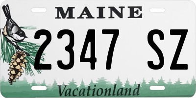 ME license plate 2347SZ