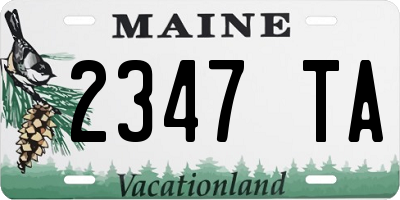 ME license plate 2347TA