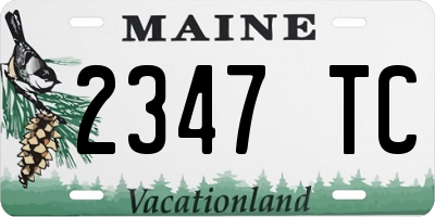 ME license plate 2347TC