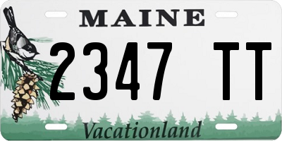 ME license plate 2347TT