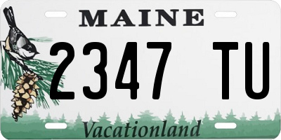 ME license plate 2347TU