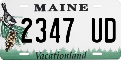 ME license plate 2347UD