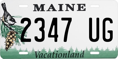 ME license plate 2347UG