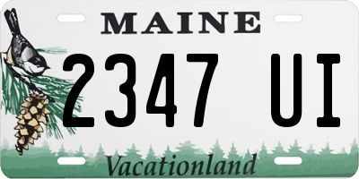 ME license plate 2347UI