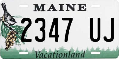 ME license plate 2347UJ
