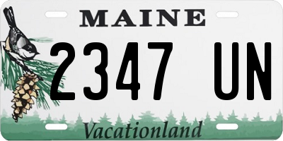 ME license plate 2347UN