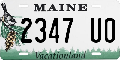 ME license plate 2347UO