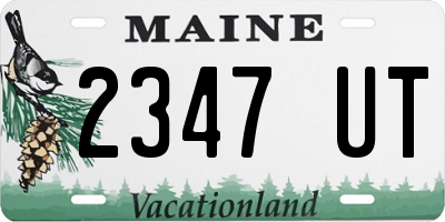 ME license plate 2347UT