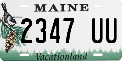 ME license plate 2347UU