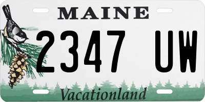 ME license plate 2347UW