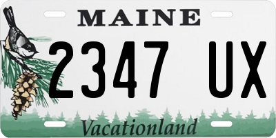 ME license plate 2347UX