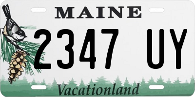 ME license plate 2347UY