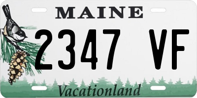 ME license plate 2347VF