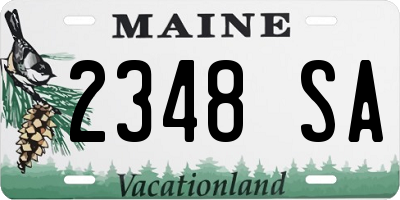 ME license plate 2348SA