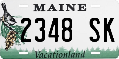 ME license plate 2348SK