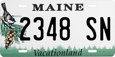 ME license plate 2348SN
