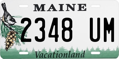 ME license plate 2348UM